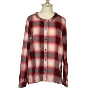 Pendleton Flannel Button Up Shirt Collarless Women's M